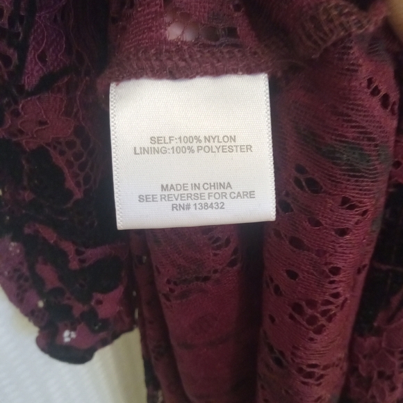 Modcloth Burgundy and Black Lace Dress - Picture 2 of 7